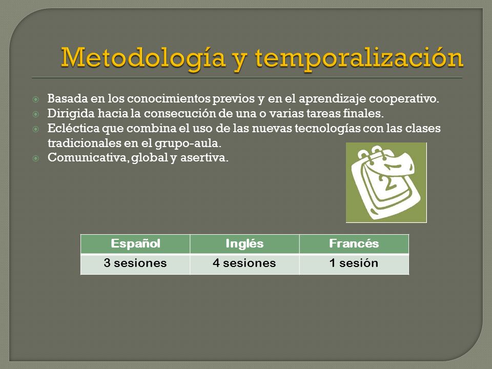 Metodología y temporalización