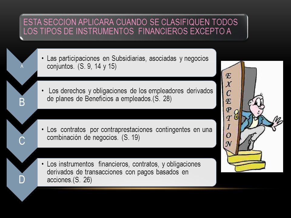 ESTA SECCION APLICARA CUANDO SE CLASIFIQUEN TODOS LOS TIPOS DE INSTRUMENTOS FINANCIEROS EXCEPTO A