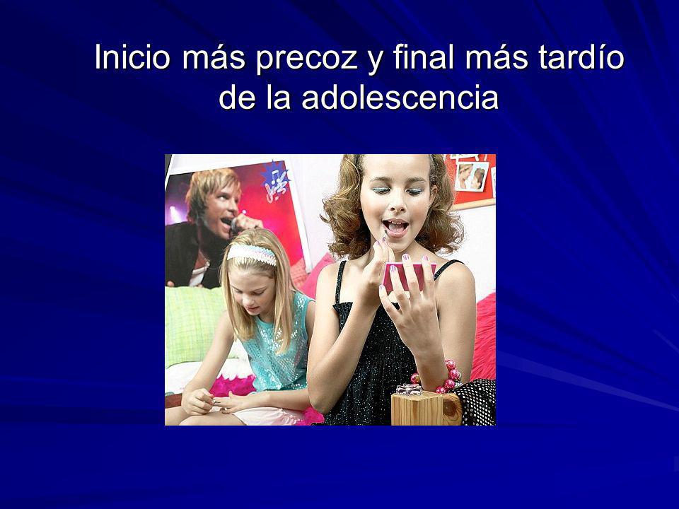 Inicio más precoz y final más tardío de la adolescencia