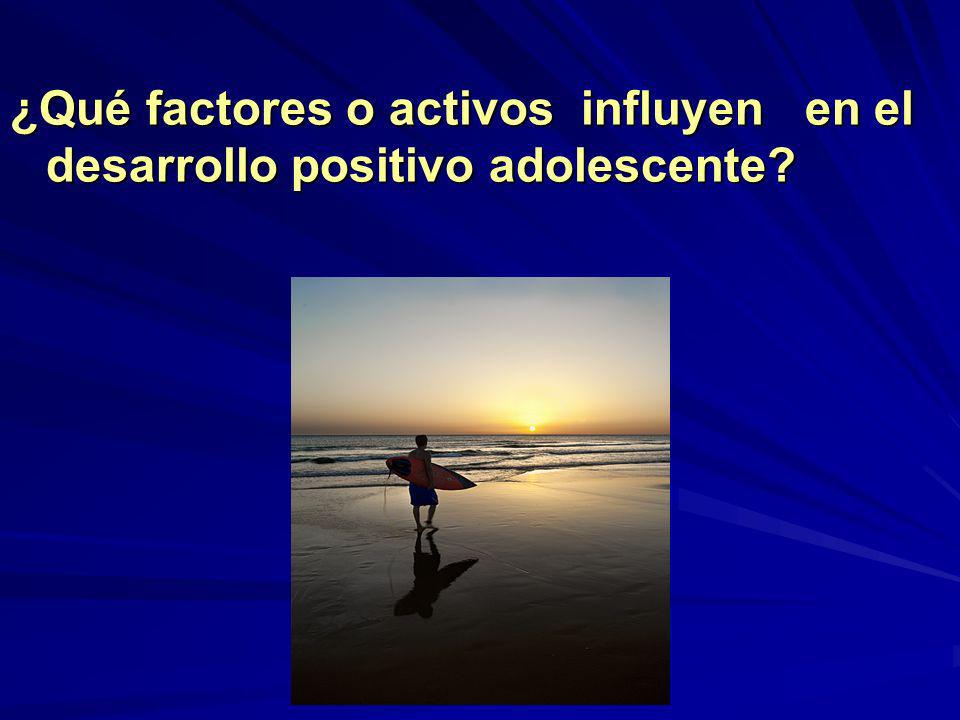 ¿Qué factores o activos influyen en el desarrollo positivo adolescente