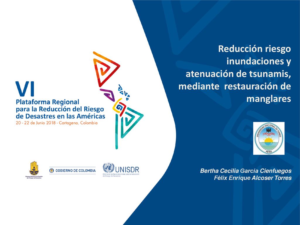 Reducción riesgo inundaciones y atenuación de tsunamis, mediante restauración de manglares Bertha Cecilia García Cienfuegos Félix Enrique Alcoser Torres