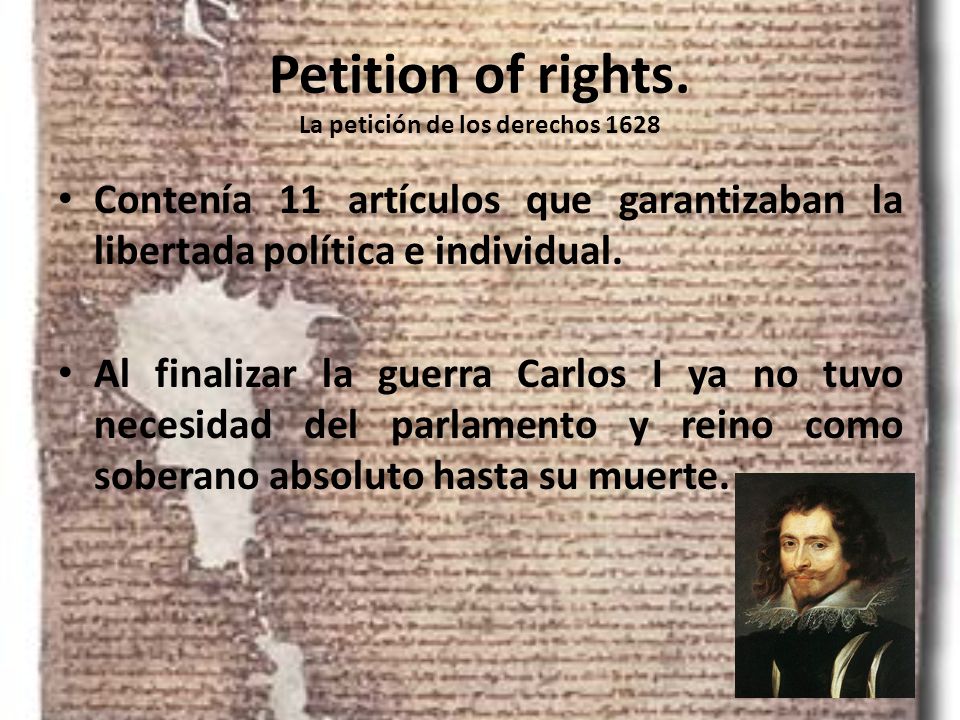 Petition of rights. La petición de los derechos 1628