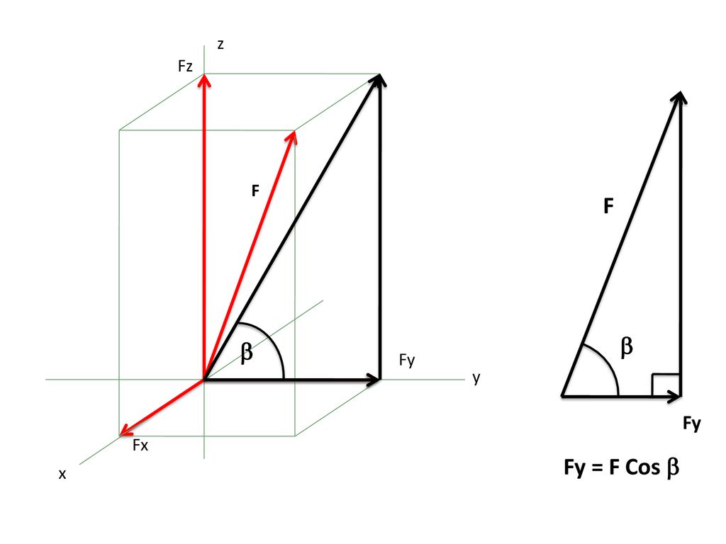 z Fz F F b b Fy y Fy Fx Fy = F Cos b x