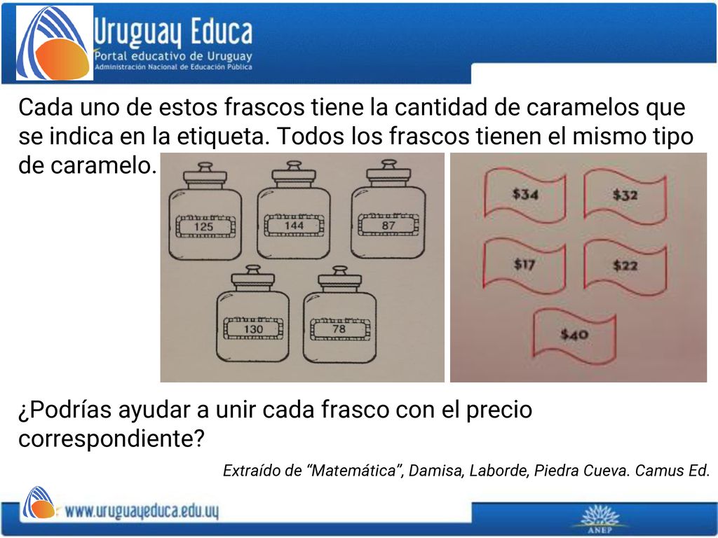 ¿Podrías ayudar a unir cada frasco con el precio correspondiente