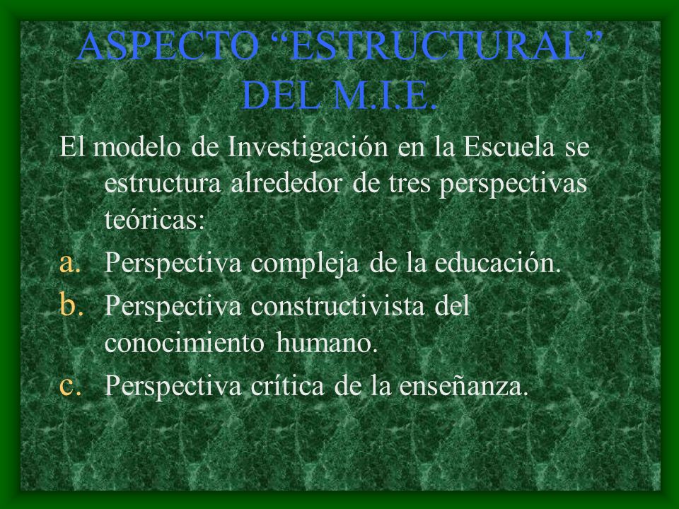 ASPECTO ESTRUCTURAL DEL M.I.E.