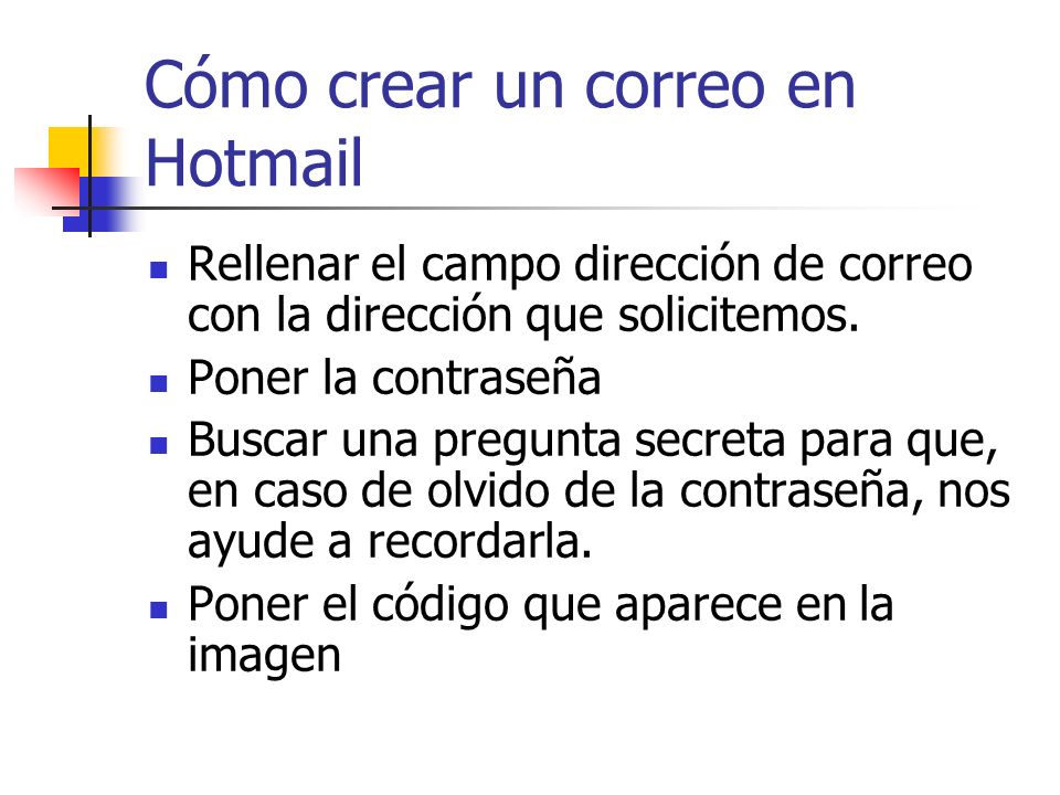 Cómo crear un correo en Hotmail