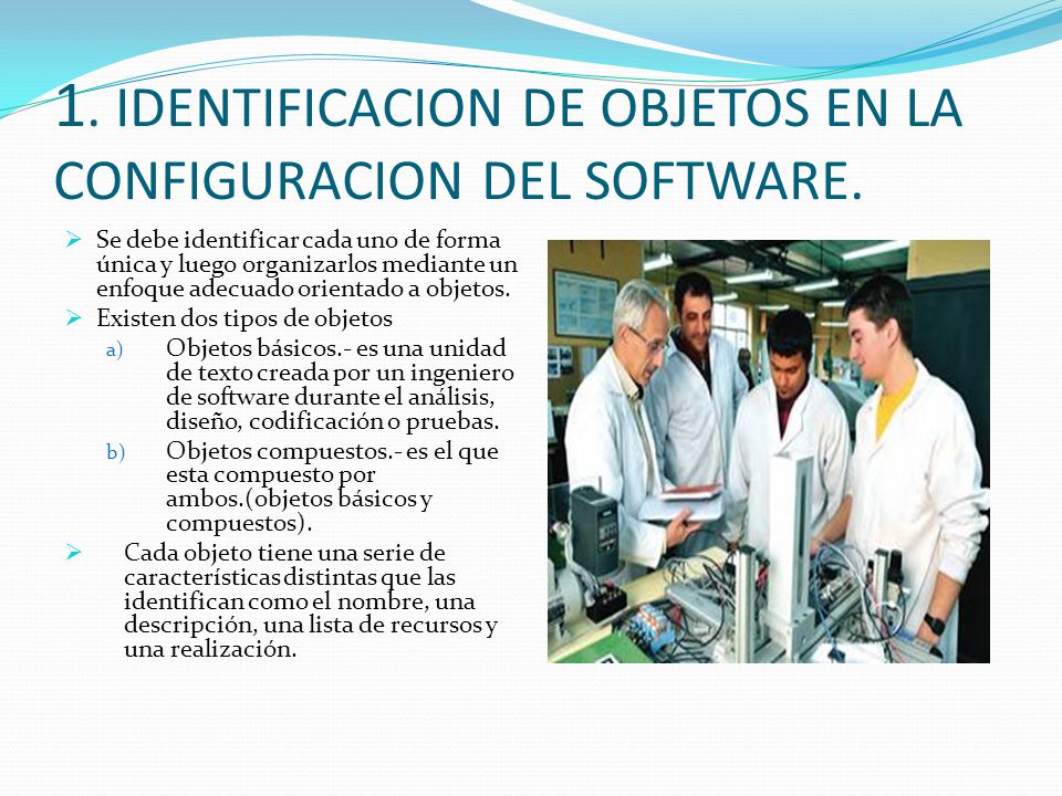 1. IDENTIFICACION DE OBJETOS EN LA CONFIGURACION DEL SOFTWARE.