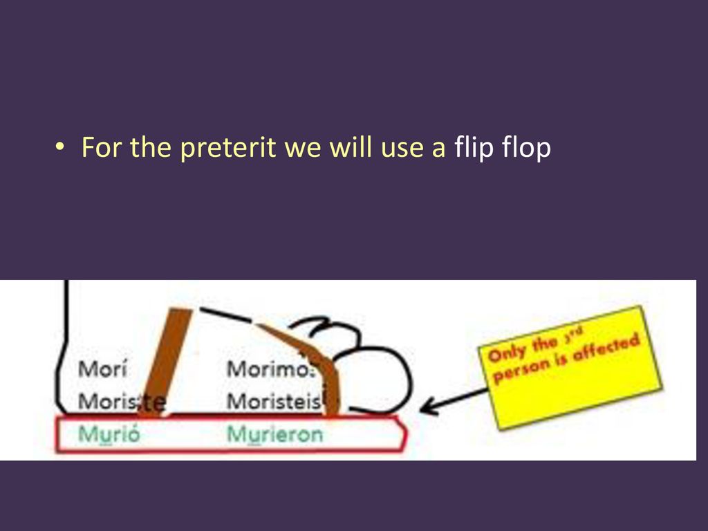 For the preterit we will use a flip flop