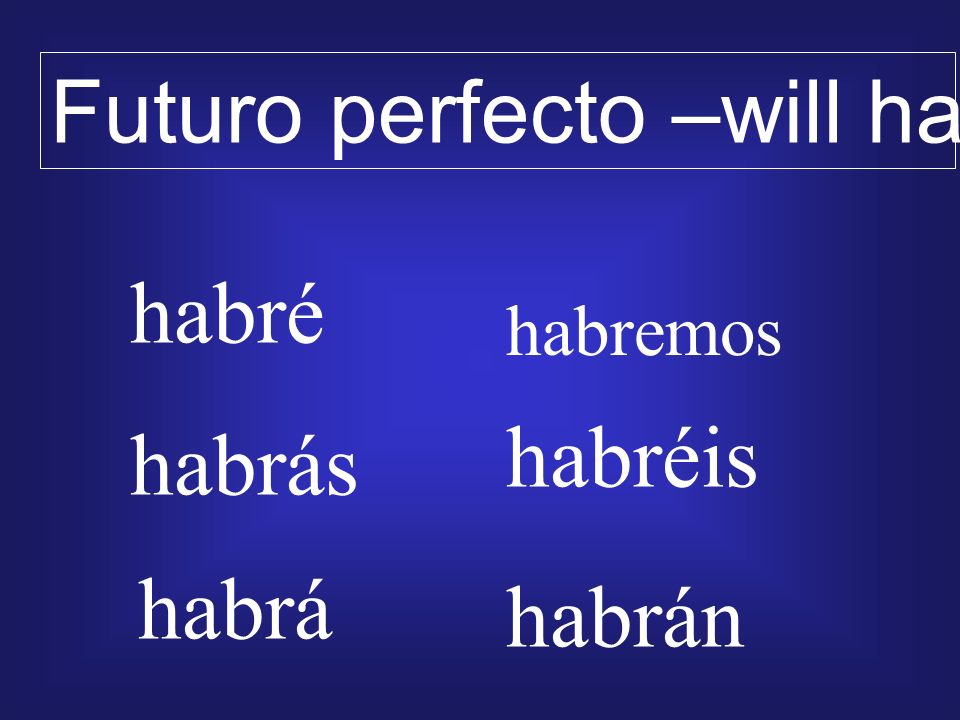 Futuro perfecto –will have