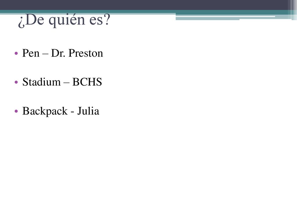 ¿De quién es Pen – Dr. Preston Stadium – BCHS Backpack - Julia
