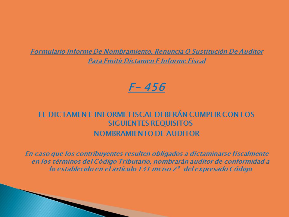 Formulario Informe De Nombramiento, Renuncia O Sustitución De Auditor