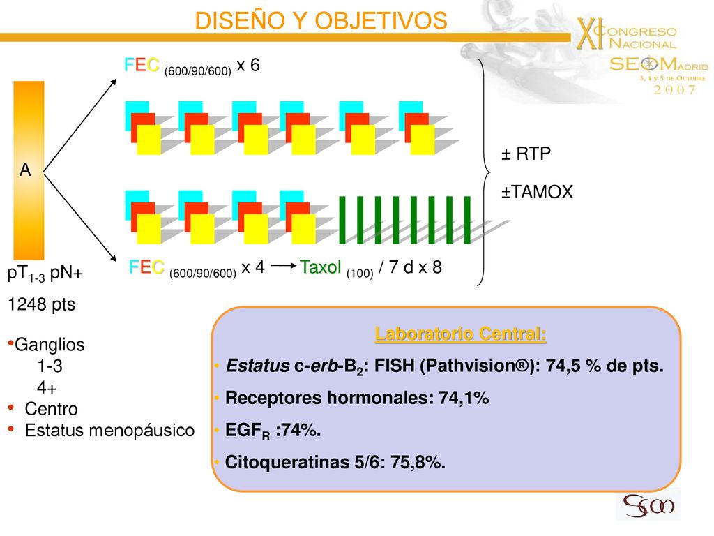 DISEÑO Y OBJETIVOS FEC (600/90/600) x 6 ± RTP ±TAMOX A