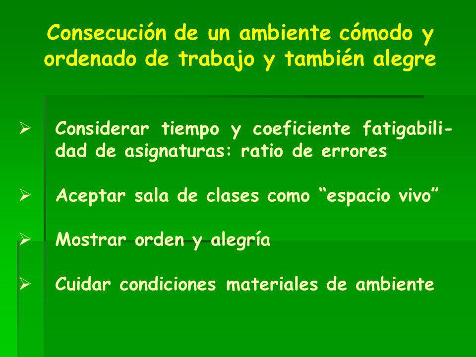 Consecución de un ambiente cómodo y ordenado de trabajo y también alegre
