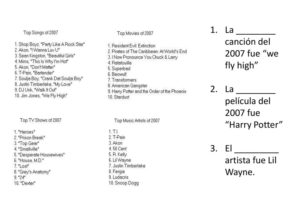 La ________ canción del 2007 fue we fly high