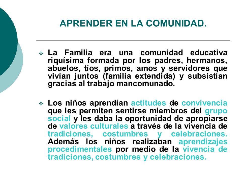 APRENDER EN LA COMUNIDAD.