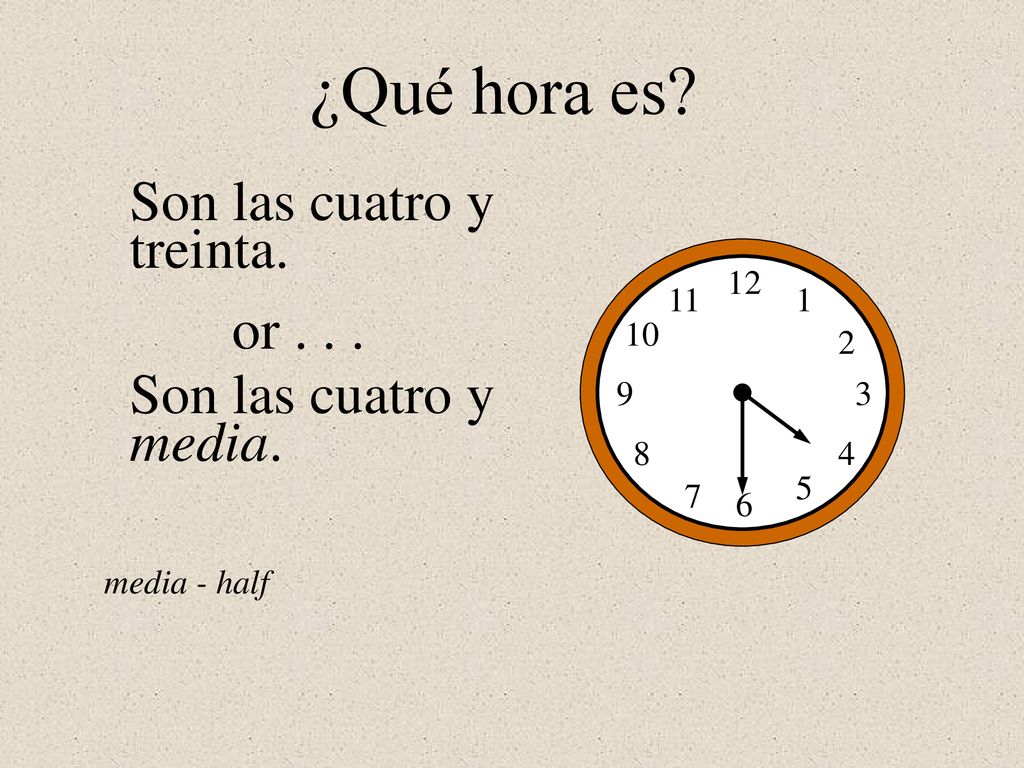 ¿Qué hora es Son las cuatro y treinta. or . . .