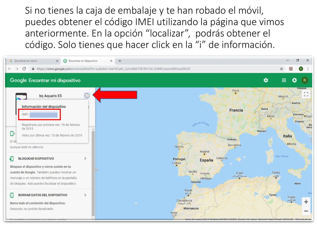 Si no tienes la caja de embalaje y te han robado el móvil, puedes obtener el código IMEI utilizando la página que vimos anteriormente.