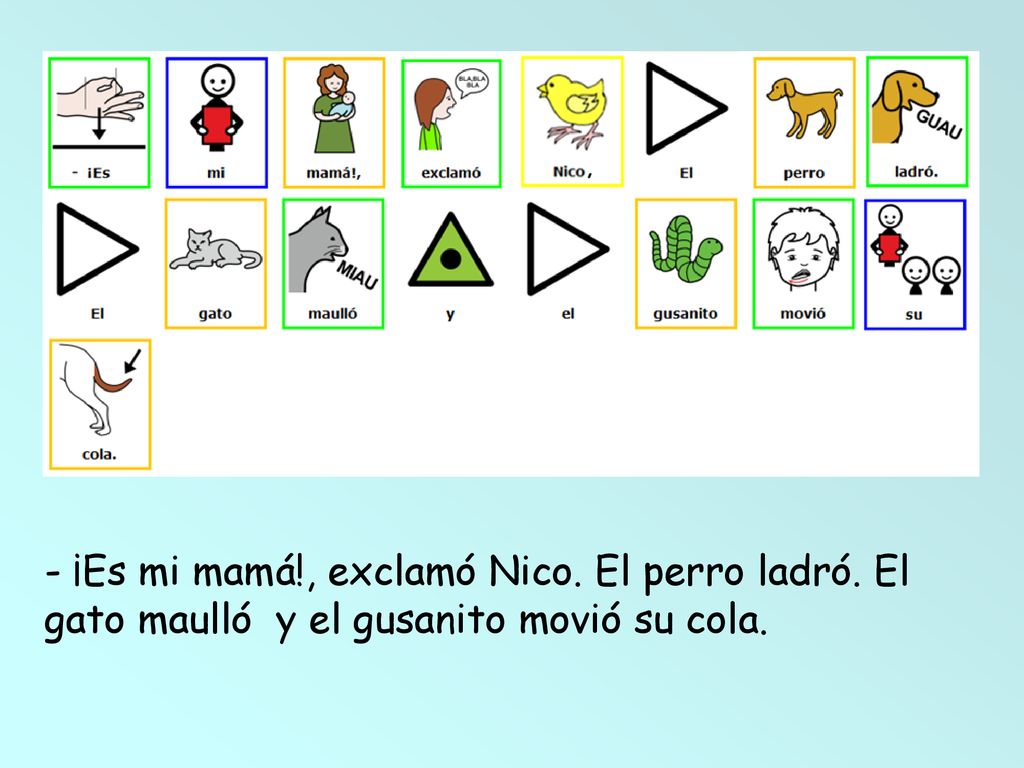 - ¡Es mi mamá. , exclamó Nico. El perro ladró