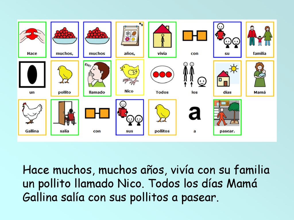 Hace muchos, muchos años, vivía con su familia un pollito llamado Nico
