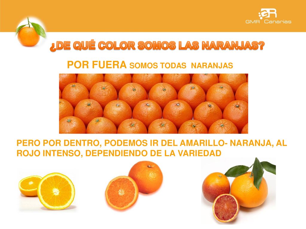 ¿DE QUÉ COLOR SOMOS LAS NARANJAS