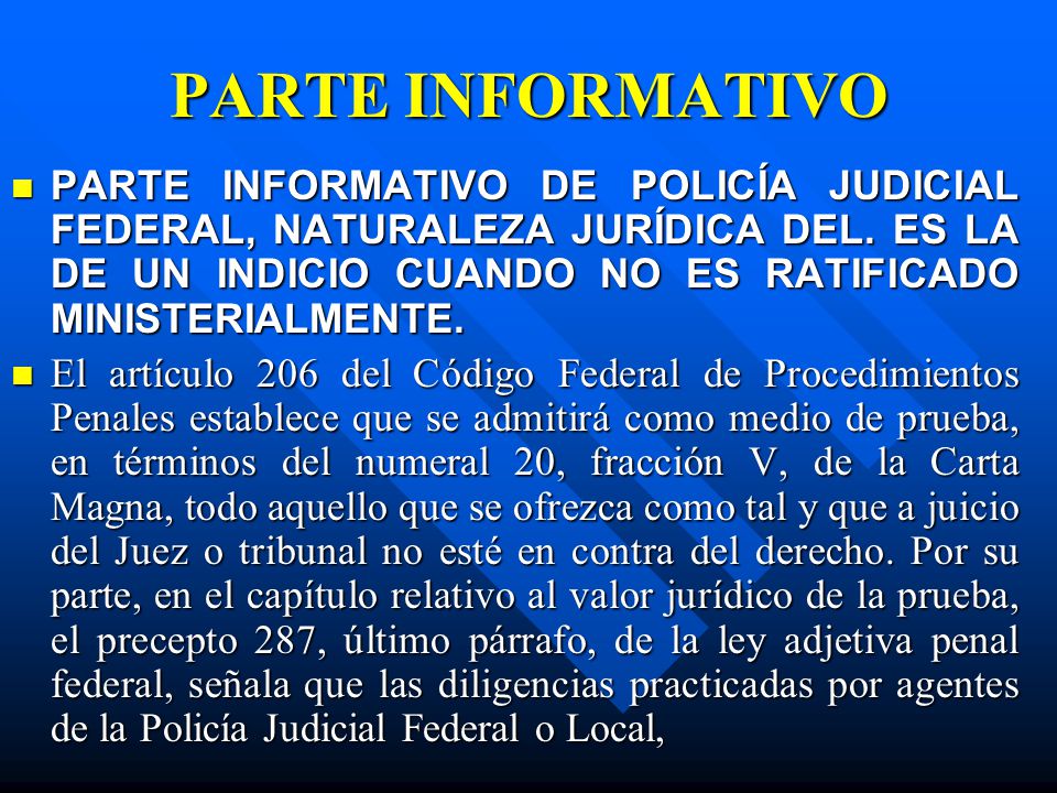 PARTE INFORMATIVO