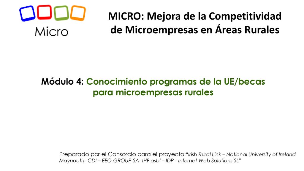 MICRO: Mejora de la Competitividad de Microempresas en Áreas Rurales