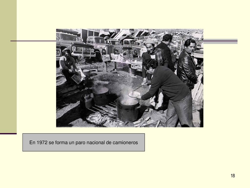 En 1972 se forma un paro nacional de camioneros