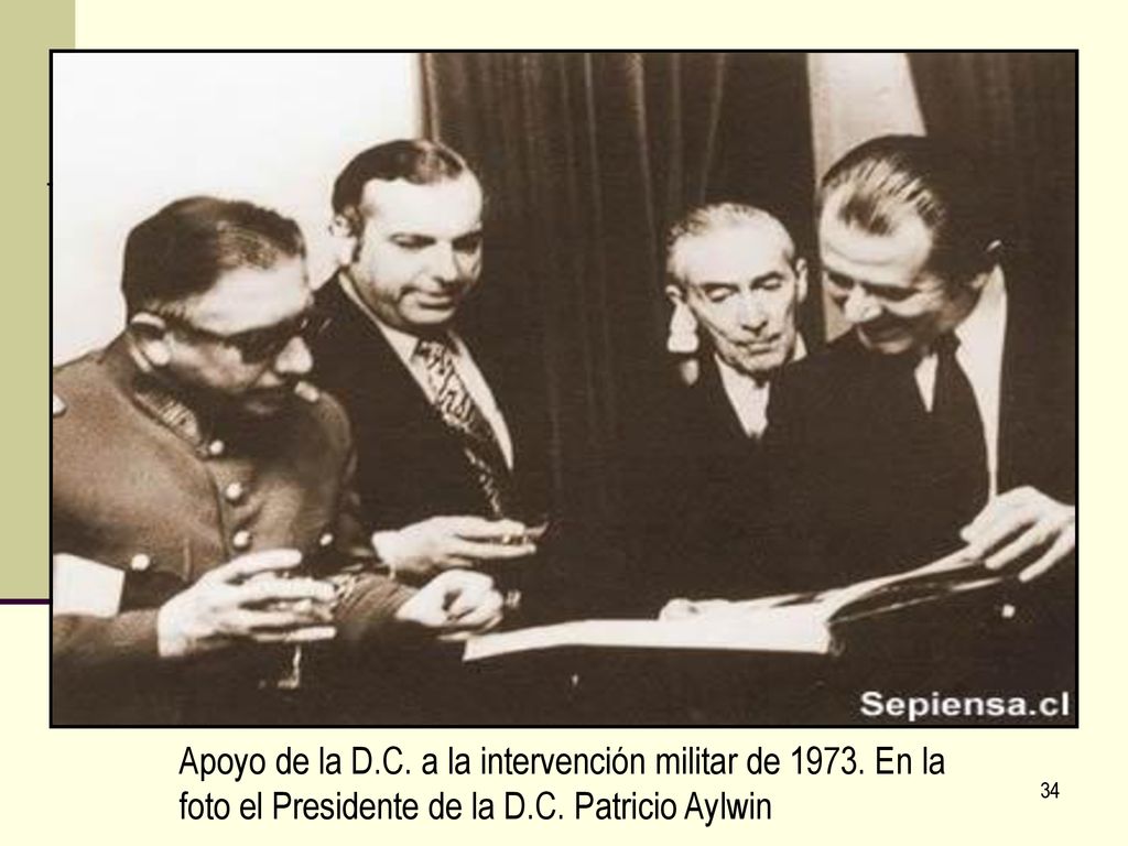 Apoyo de la D. C. a la intervención militar de 1973