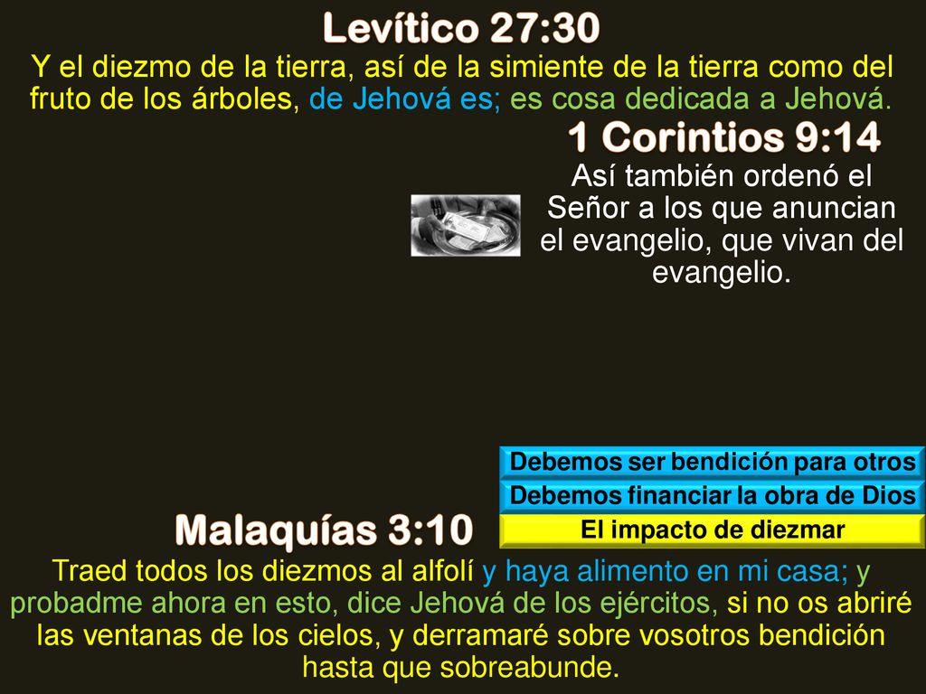 Debemos ser bendición para otros Debemos financiar la obra de Dios