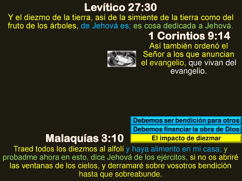 Debemos ser bendición para otros Debemos financiar la obra de Dios