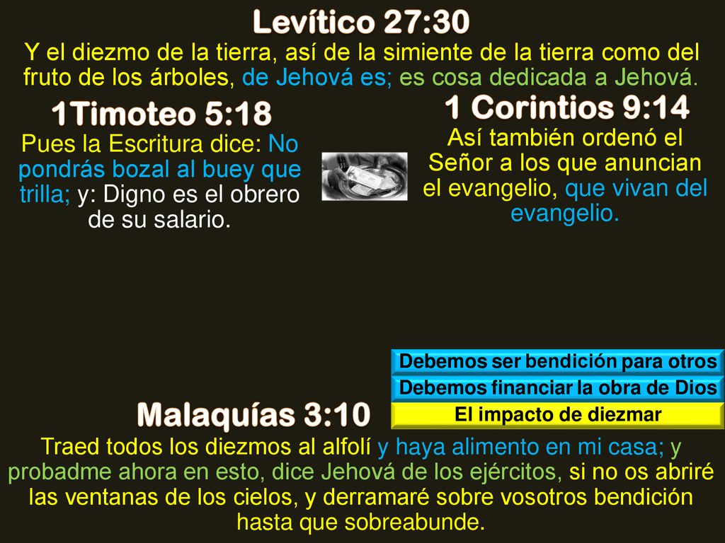Debemos ser bendición para otros Debemos financiar la obra de Dios