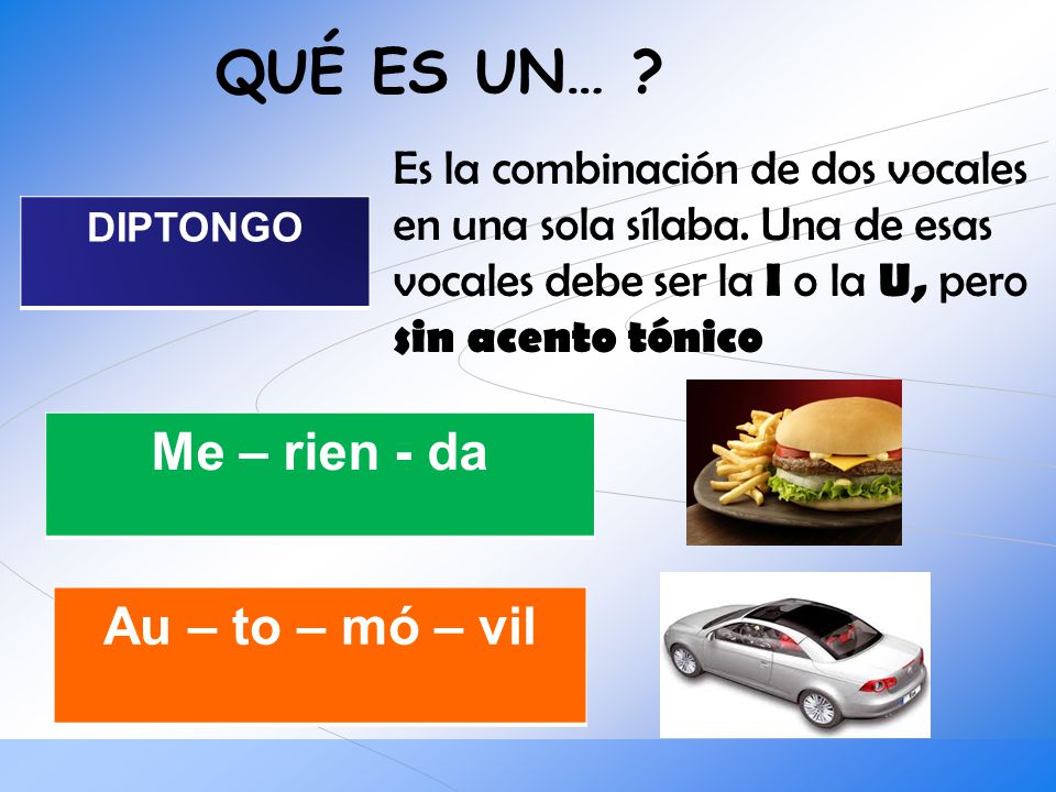 QUÉ ES UN… Me – rien - da Au – to – mó – vil