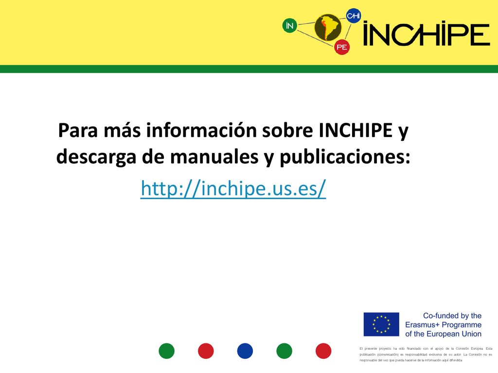 Para más información sobre INCHIPE y descarga de manuales y publicaciones: