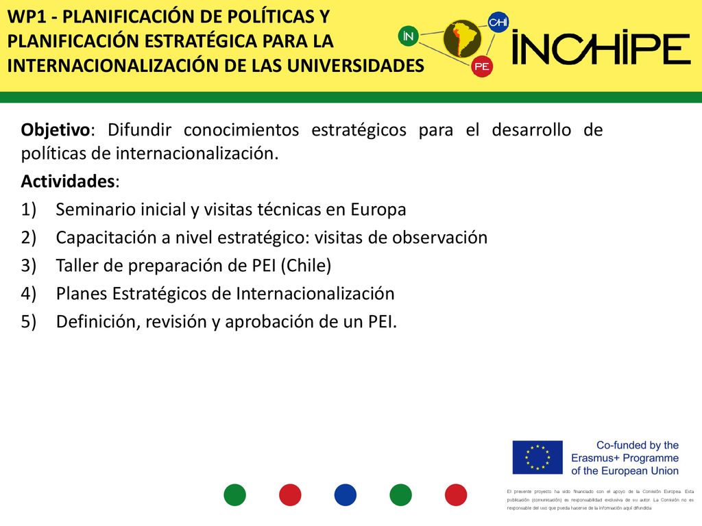 Wp1 - Planificación de políticas y planificación estratégica para la internacionalización de las universidades