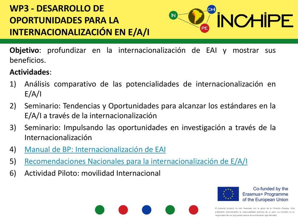 WP3 - Desarrollo de oportunidades para la internacionalización en E/A/I