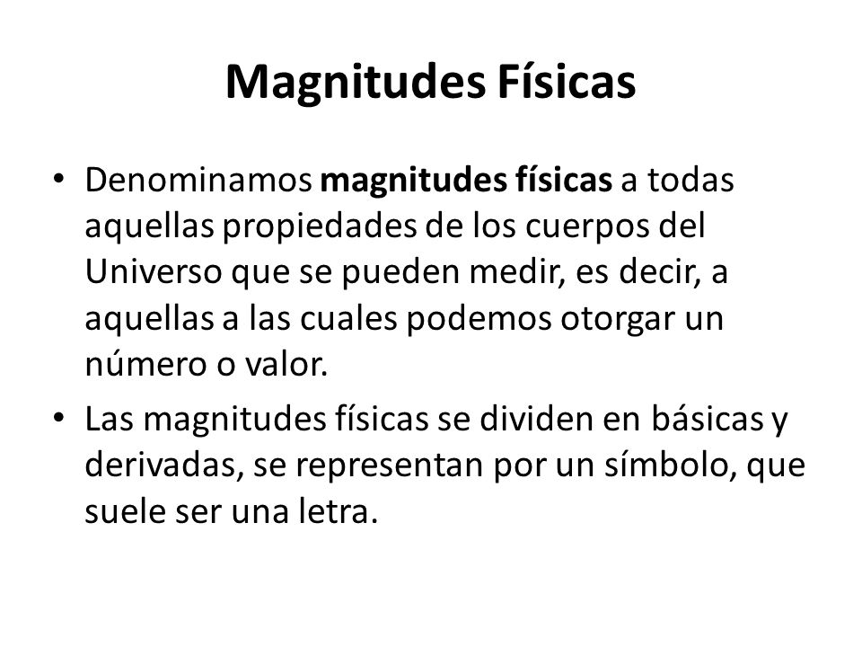 Magnitudes Físicas