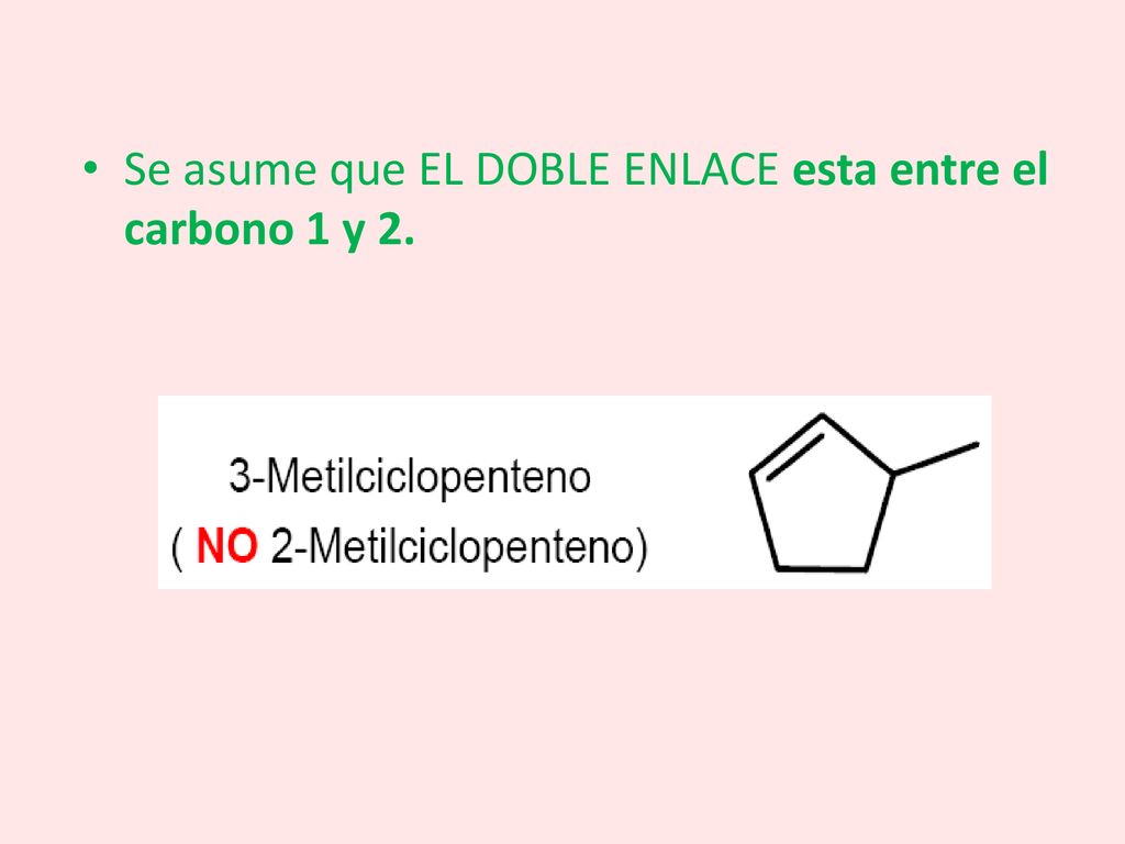 Se asume que EL DOBLE ENLACE esta entre el carbono 1 y 2.