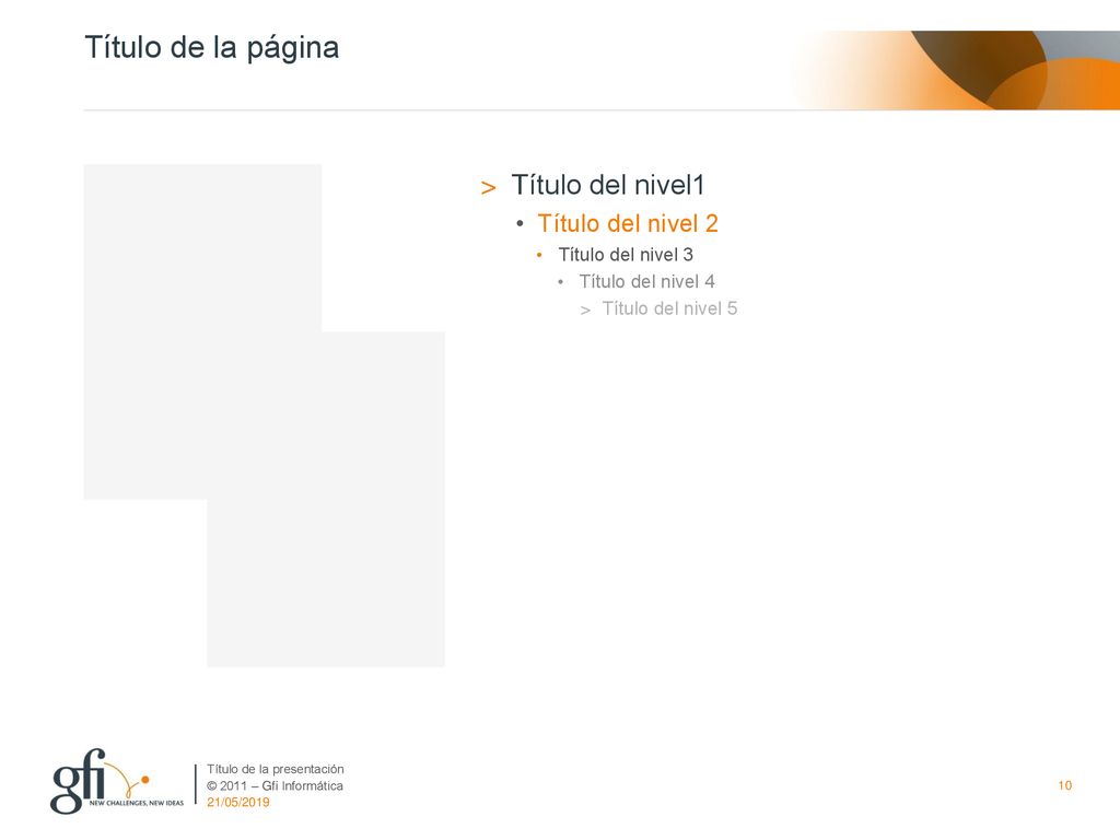 Título de la página Título del nivel1 Título del nivel 2