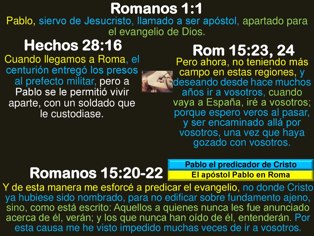 Pablo el predicador de Cristo El apóstol Pablo en Roma