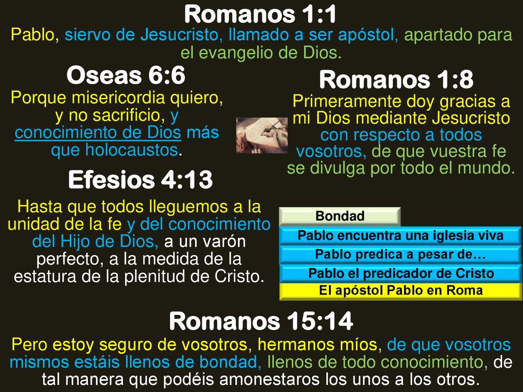 Romanos 1:1 Oseas 6:6 Romanos 1:8 Efesios 4:13 Romanos 15:14