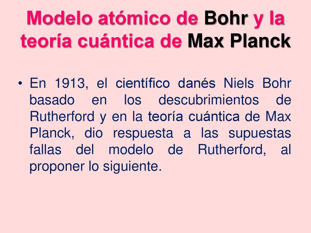 Modelo atómico de Bohr y la teoría cuántica de Max Planck