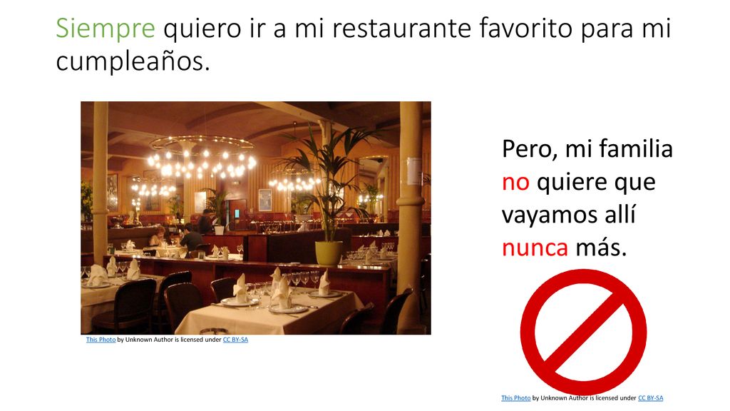 Siempre quiero ir a mi restaurante favorito para mi cumpleaños.