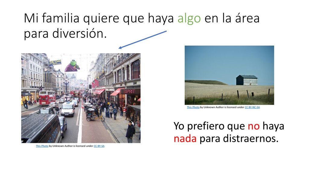 Mi familia quiere que haya algo en la área para diversión.