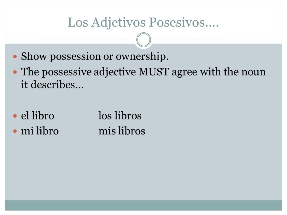 Los Adjetivos Posesivos….