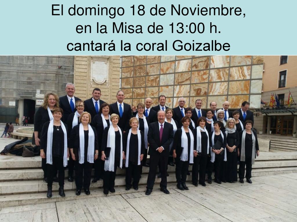 El domingo 18 de Noviembre, en la Misa de 13:00 h