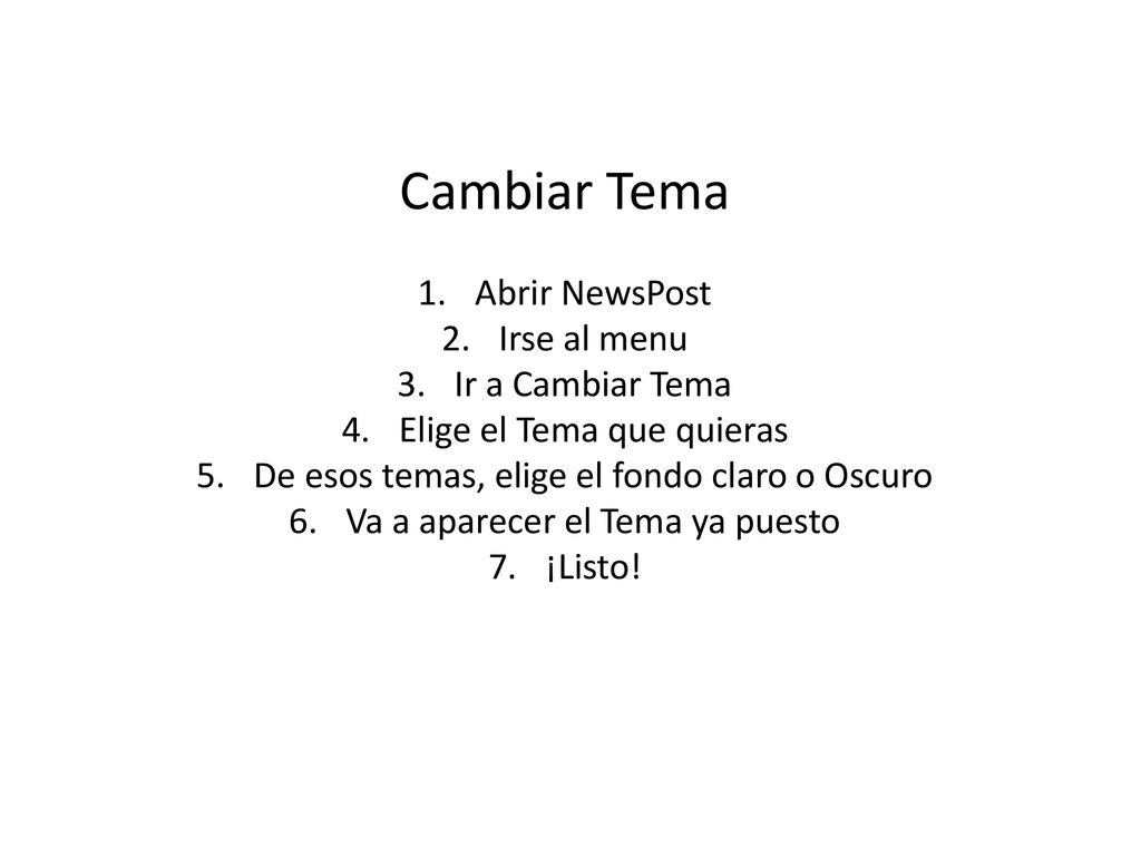 Cambiar Tema Abrir NewsPost Irse al menu Ir a Cambiar Tema
