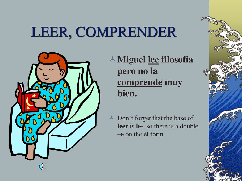 LEER, COMPRENDER Miguel lee filosofia pero no la comprende muy bien.