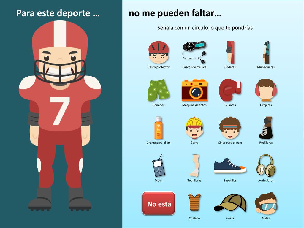 Para este deporte … no me pueden faltar… No está