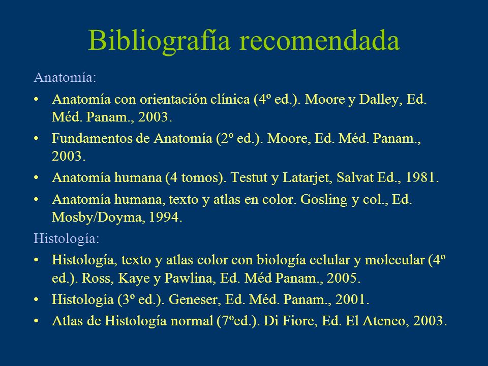 Bibliografía recomendada
