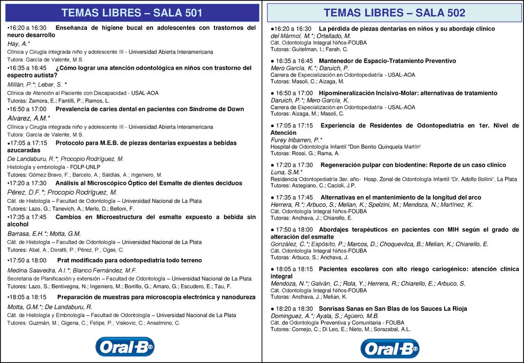 TEMAS LIBRES – SALA 501 TEMAS LIBRES – SALA 502